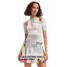Desigual Krótka sukienka skater z nadrukiem z motywem kolażu z gazet 23SWVK461000