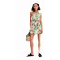 Desigual Krótka sukienka asymetryczna w tropikalny deseń 23SWVW831000