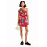 Desigual Krótka sukienka asymetryczna w tropikalny deseń 23SWVW833090