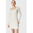Calvin Klein Jeans Sukienka dzianinowa J20J220550 Biały Slim Fit