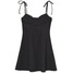 Cropp Czarna sukienka mini z wiązanymi ramiączkami 1384S-99X