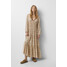 Pull&Bear Długa wzorzysta sukienka z brzegiem z geometrycznym wzorem 7393/309