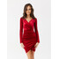 Roco Fashion Sukienka welurowa Blancha Czerwony Regular Fit