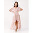 Roco Fashion Sukienka Romee Różowy Slim Fit