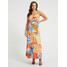 GUESS Długa sukienka w tropikalny print W3YK06WFI20-P32B
