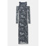 Pull&Bear Tiulowa sukienka średniej długości we wzór tie-dye 7393/469