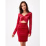 Roco Fashion Sukienka Sukienka 0379 Czerwony Slim Fit