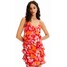 Desigual Krótka sukienka w kwiaty z falbanami 23WWVWX23026