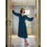 Orsay Niebieska damska sukienka midi w kwiaty 473052509000