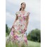 Orsay Różowo-biała damska sukienka maxi w kwiaty 462138001000