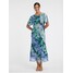 Orsay Niebieska damska sukienka midi w kwiaty 471726575000