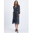 Orsay Granatowa damska wzorzysta sukienka midi 471718575000