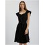 Orsay Czarna sukienka damska z lnem 410234-660000