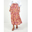 Orsay Pomarańczowa spódnica maxi w kwiaty z wiązaniem 744063-97