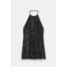 Pull&Bear Krótka sukienka z dekoltem halter z cekinami i frędzlami 7393/358