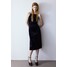 H&M Welurowa sukienka z ramiączkami ze strassu - 1216718001 Czarny