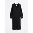 H&M Sukienka z dzianiny w prążki - 1032527009 Czarny