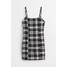 H&M Dopasowana sukienka - 1036837015 Czarny/Biała krata