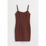H&M Dopasowana sukienka - Bez rękawów - Krótka - -ONA 1036837011 Ciemnobrązowy