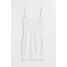 H&M Dopasowana sukienka - 1036837012 Biały