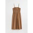 H&M Sukienka z elastycznym marszczeniem - 1062588002 Ciemnobeżowy