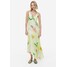 H&M Sukienka na ramiączkach - 1182655003 Limonkowy/Wzór