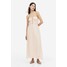 H&M Długa sukienka ze sznurowaniem - 1154533002 Pudroworóżowy