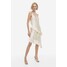 H&M Satynowa sukienka na ramiączkach - 1183134001 Kremowy