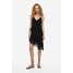 H&M Satynowa sukienka na ramiączkach - 1183134002 Czarny