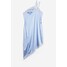 H&M Satynowa sukienka na jedno ramię - 1177746001 Jasnoniebieski