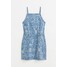 H&M Dżinsowa sukienka bodycon - 1079680002 Niebieski denim/Wzór