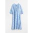 H&M Sukienka z wiązaniem - 1062245002 Niebieski/Wzór
