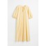 H&M Sukienka z wiązaniem - 1062245002 Light yellow