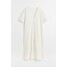 H&M Dżersejowa sukienka zapinana na guziki - 1059550002 Biały