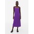 H&M Krepowana sukienka na ramiączkach - 1174789001 Fioletowy