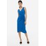 H&M Kopertowa sukienka w serek - 1153715004 Jaskrawoniebieski
