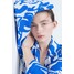 H&M Sukienka plażowa z wiązaniem - 1201146001 Jaskrawoniebieski/Białe kwiaty