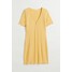 H&M Sukienka bodycon w prążki - 1076006001 Żółty