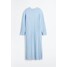 H&M Sukienka oversize z prążkowanej dzianiny - 1122477003 Jasnoniebieski