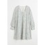 H&M Sukienka z dekoltem w serek - 1087411003 Biały/Kwiaty