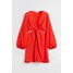 H&M Sukienka z ozdobnym węzłem i wycięciem - 1100164002 Bright red
