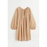 H&M Bawełniana sukienka trapezowa - 1058984001 Beżowy