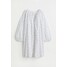 H&M Bawełniana sukienka trapezowa - 1058984006 Biały/Kwiaty