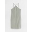 H&M Bawełniana sukienka - 1031516002 Jasna zieleń khaki