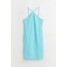 H&M Bawełniana sukienka - 1031516001 Jasnoturkusowy