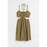 H&M Sukienka z wycięciami - 1080462003 Oliwkowozielony