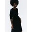 H&M Dżersejowa sukienka o strukturalnej powierzchni - 1201625001 Czarny