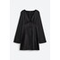 H&M Wzorzysta sukienka z wiązaniem - 1078565007 Czarny