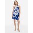 H&M Trapezowa sukienka z mocowaniem na karku - 1182228003 Biały/Niebieski wzór
