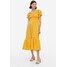 H&M Sukienka z odkrytymi ramionami - 1175847002 Żółty